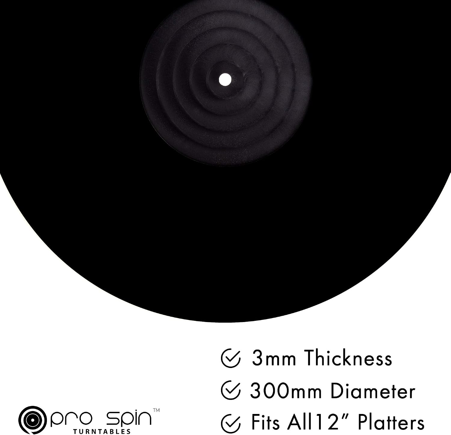 PRO SPIN Black Acrylic Turntable Mat