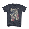 Jimi Hendrix 1960's Psychedelic Musical Icon USA Flag Distressed T-Shirt Tee